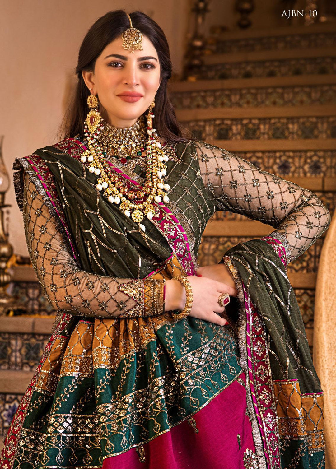 Baad-e-Naubahar by Asim Jofa Embroidered Net Suits Unstitched 3 Piece AJ22BN AJNB-10 - Wedding Collection