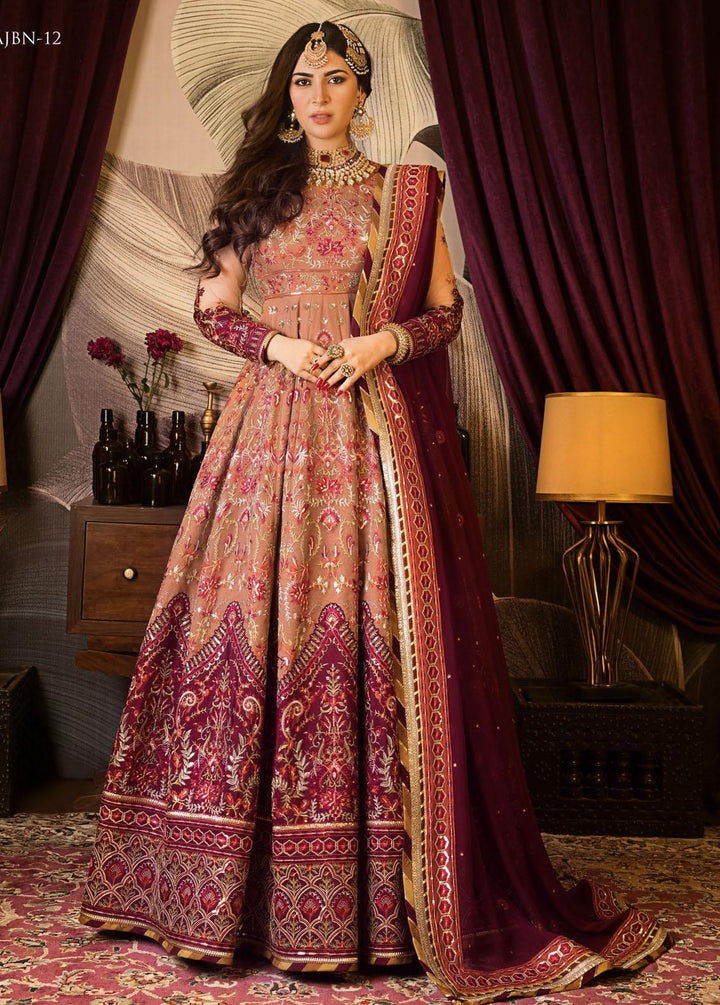 Baad-e-Naubahar by Asim Jofa Embroidered Net Suits Unstitched 3 Piece AJ22BN AJNB-12 - Wedding Collection