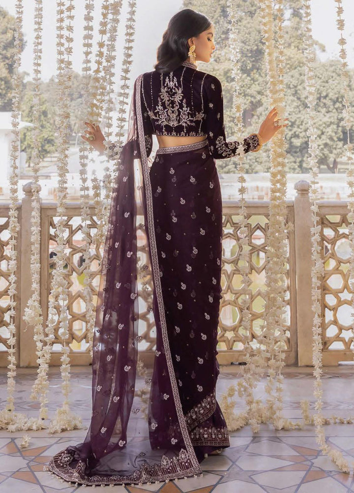 Baagh By AIK Atelier Embroidered Velvet Suits Unstitched Saree AIK22B Look 7 - Winter Collection