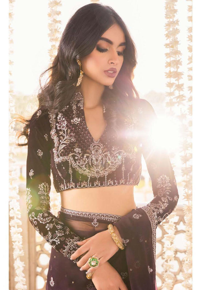 Baagh By AIK Atelier Embroidered Velvet Suits Unstitched Saree AIK22B Look 7 - Winter Collection