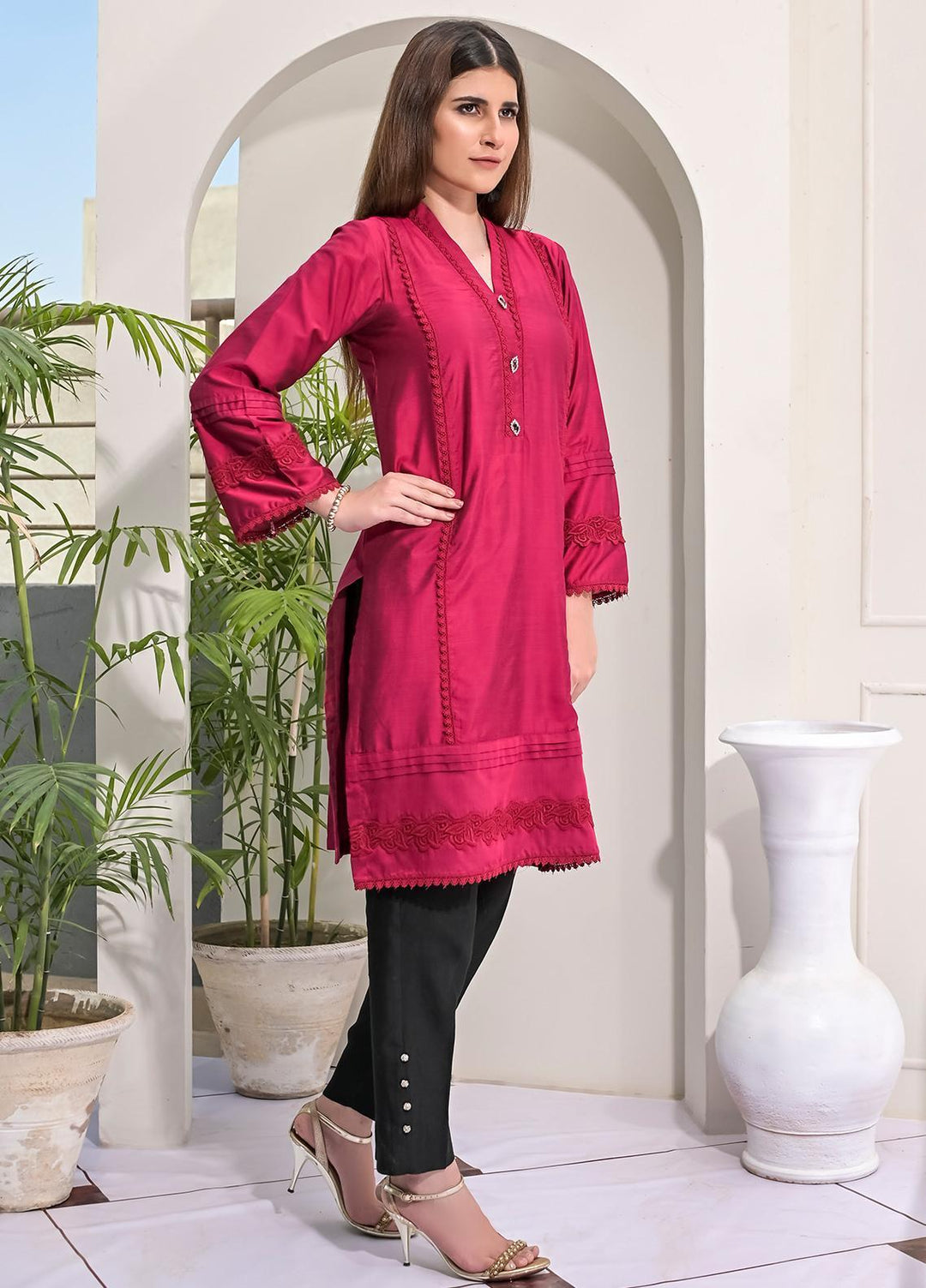 Rubys Couture Casual Pret  Cotton Silk 2 Piece Suit RC21BG SUNDAR
