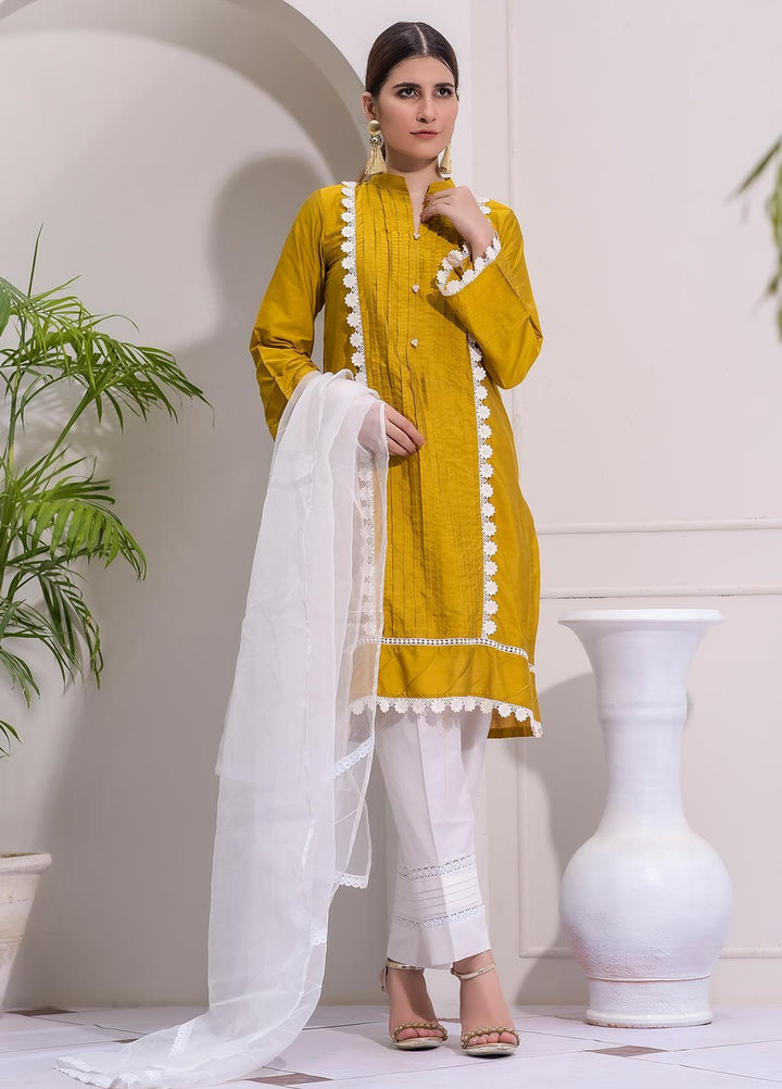 Rubys Couture Casual Pret  Cotton Silk 2 Piece Suit RC21BG SUNFLOWER