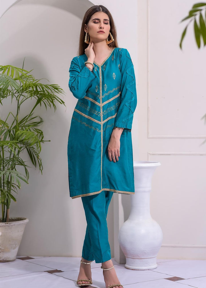 Rubys Couture Casual Pret  Cotton Silk 2 Piece Suit RC21BG HAYA
