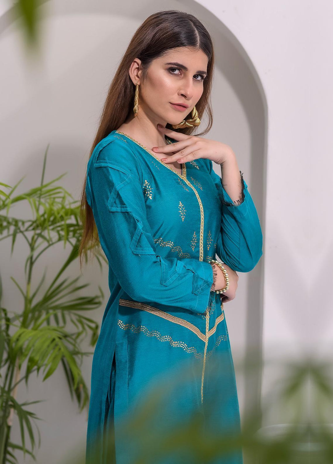 Rubys Couture Casual Pret  Cotton Silk 2 Piece Suit RC21BG HAYA