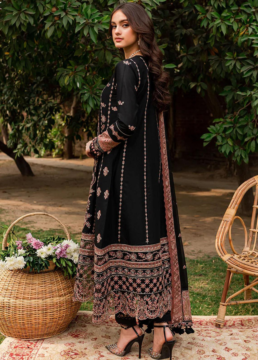 Bahaar By Farasha Embroidered Lawn Suits Unstitched 3 Piece FSH23B 01 Koel - Festive Collection