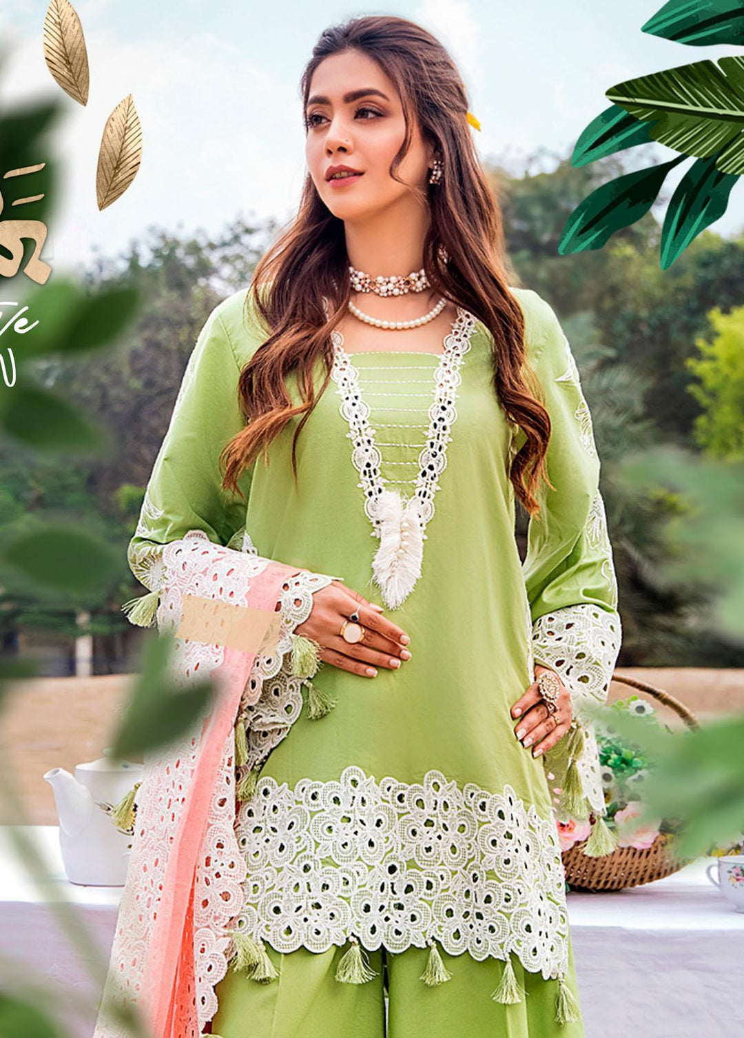 Baharain By Surmai Embroidered Lawn Suits Unstitched 3 Piece SUR23B D-06 Orchid - Festive Collection