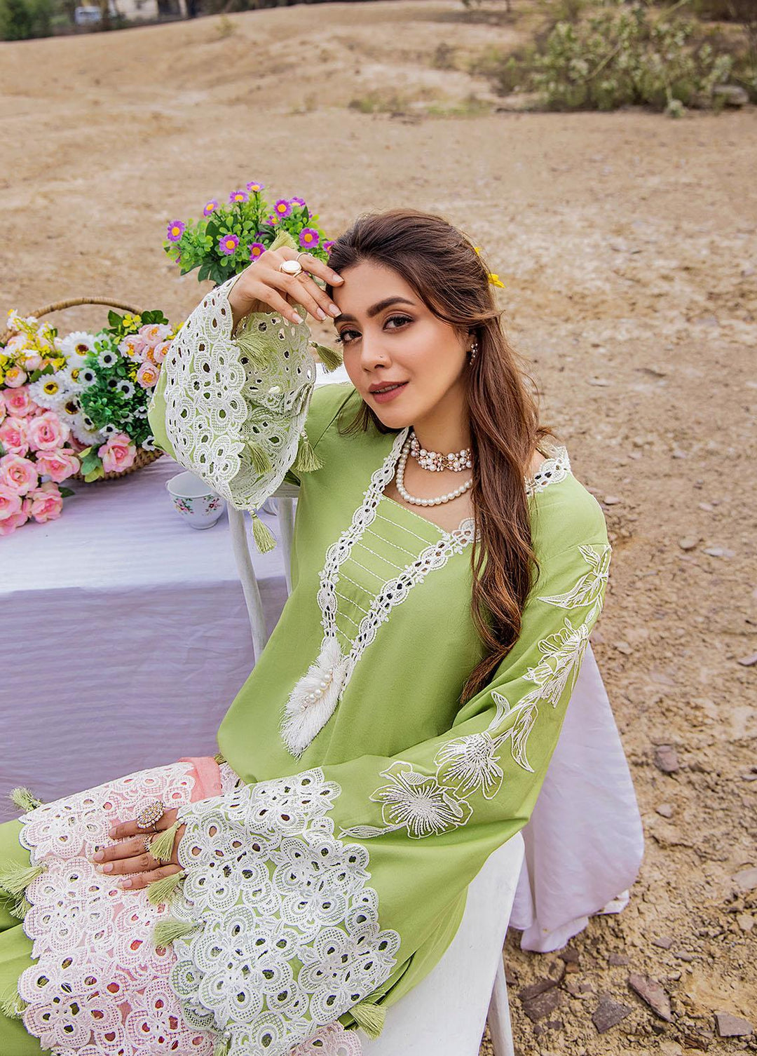 Baharain By Surmai Embroidered Lawn Suits Unstitched 3 Piece SUR23B D-06 Orchid - Festive Collection