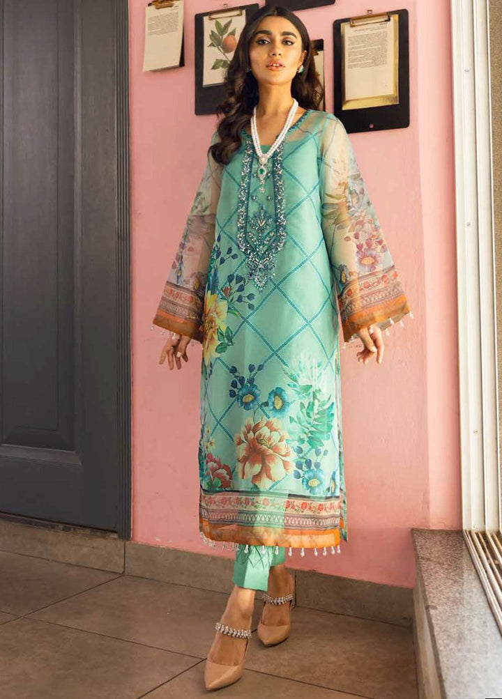 Ballerina By Nureh Embroidered Organza Suits Unstitched 2 Piece NU22B NU2- 25 PETAL DEW - Luxury Collection