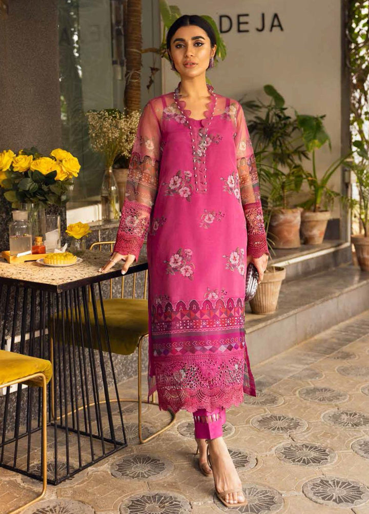 Ballerina By Nureh Embroidered Organza Suits Unstitched 2 Piece NU22B NU2- 26 MILLENIAL PINK - Luxury Collection