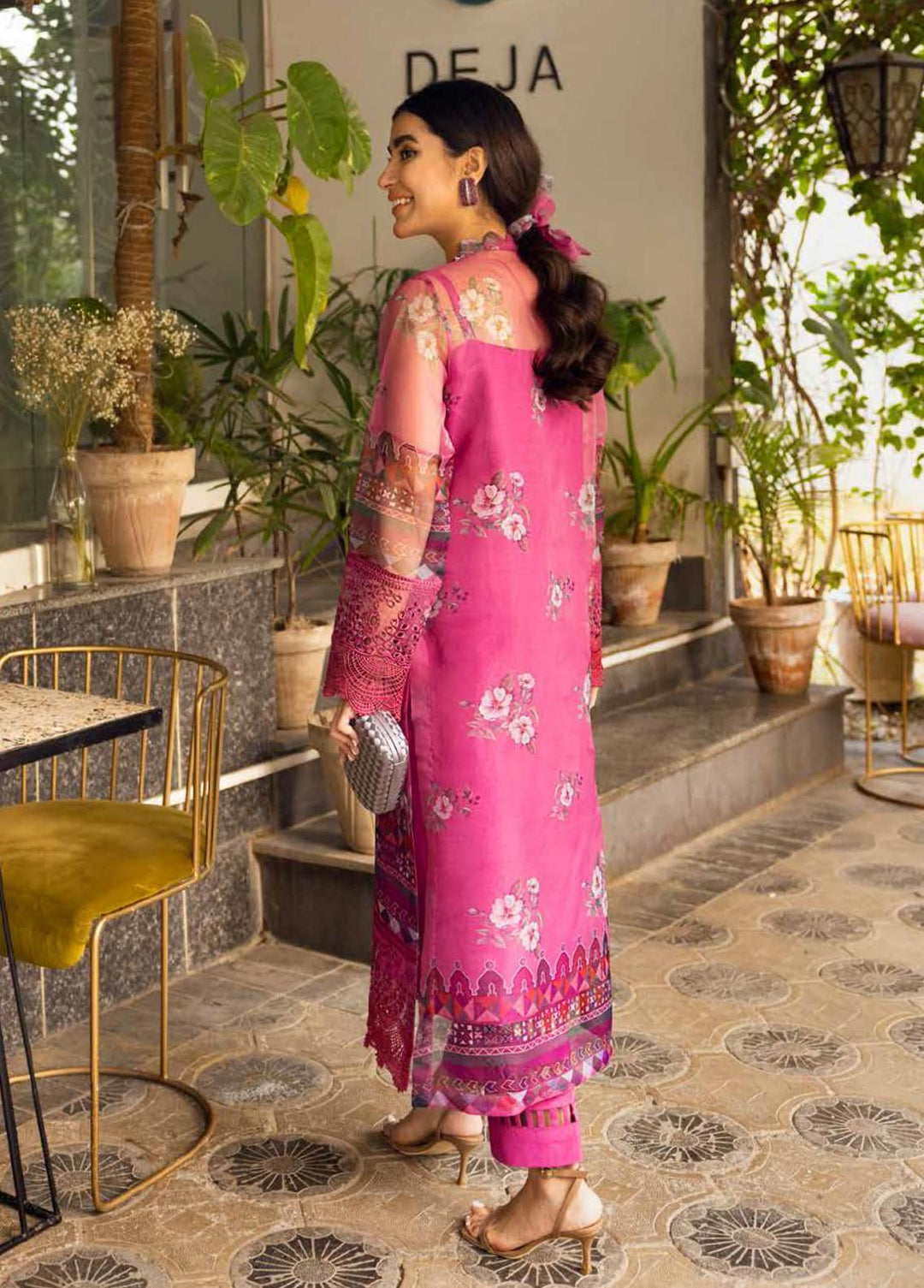 Ballerina By Nureh Embroidered Organza Suits Unstitched 2 Piece NU22B NU2- 26 MILLENIAL PINK - Luxury Collection
