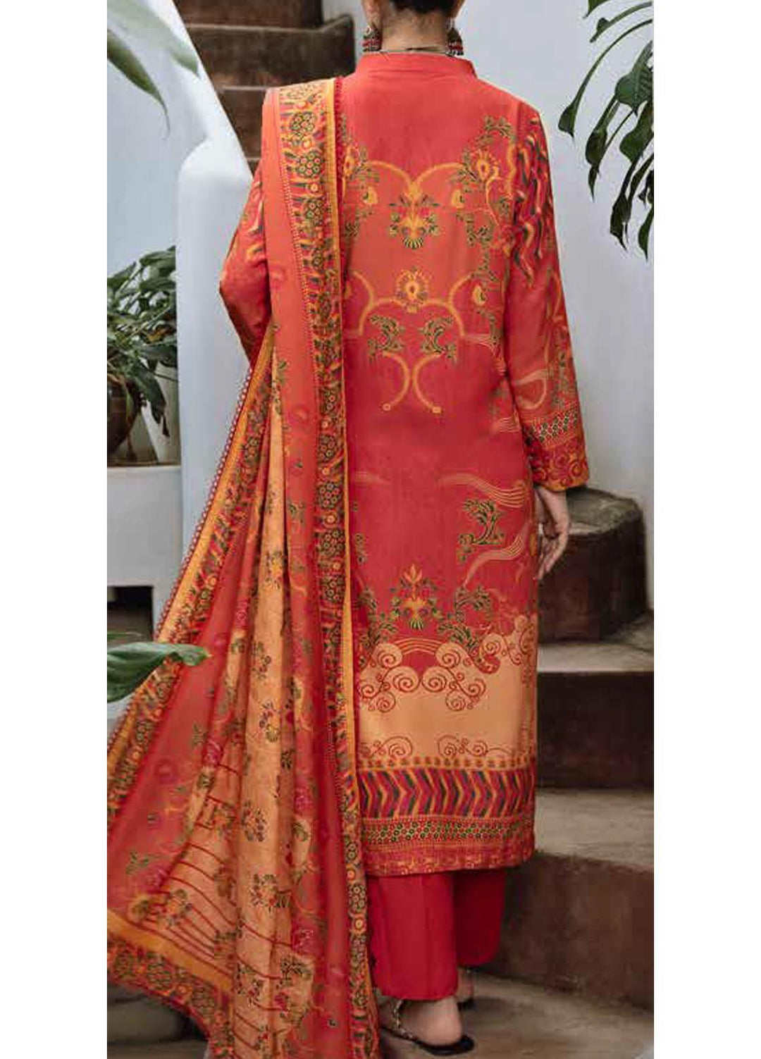 Banafsheh Embroidered Silk Karandi Suits Unstitched 3 Piece BF21PK BNK-04 - Winter Collection