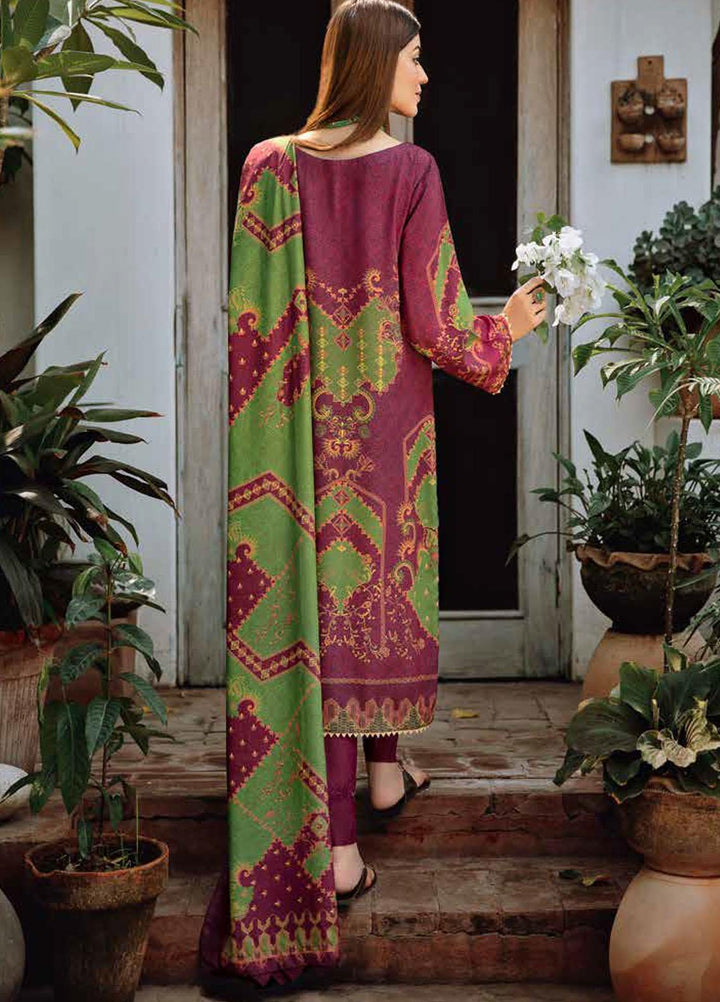 Banafsheh Embroidered Silk Karandi Suits Unstitched 3 Piece BF21PK BNK-08 - Winter Collection