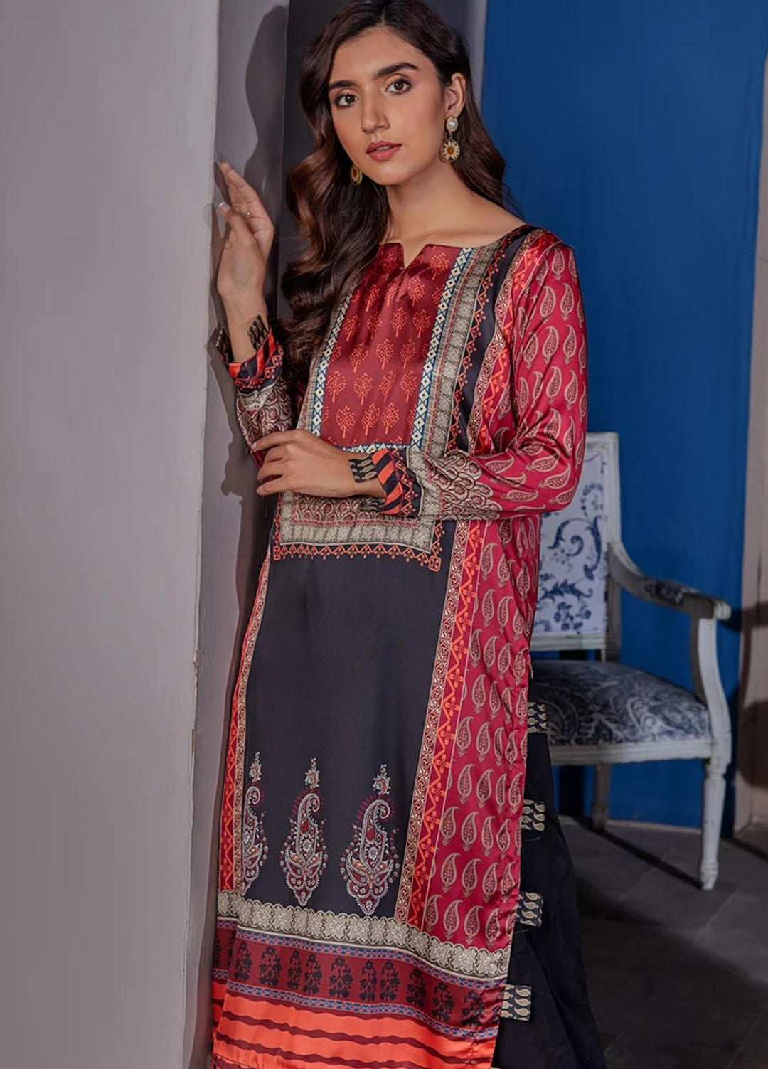 Bareen Casual Pret  Satin Silk Kurti BRG21SS BSH-13