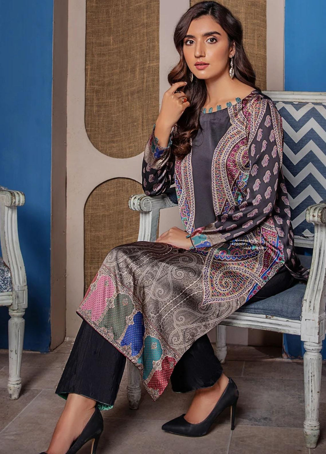 Bareen Casual Pret  Satin Silk Kurti BRG21SS BSH-16