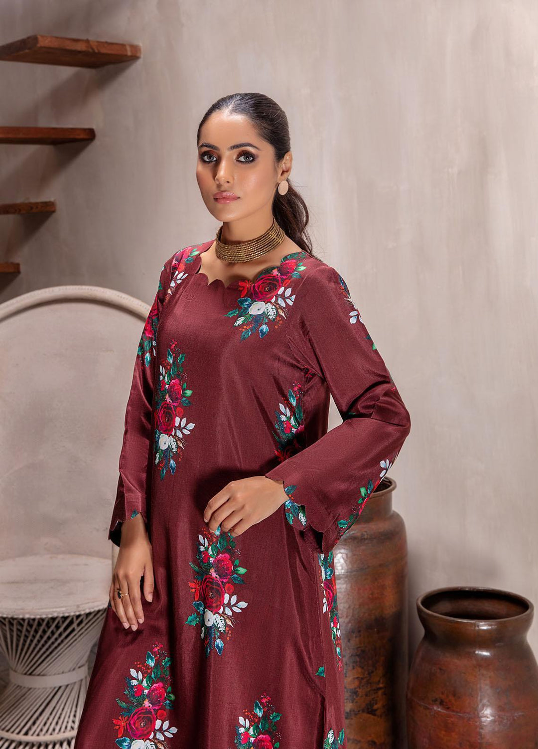 Bareen Casual Pret  Matte Silk 2 Piece Suit BM2PC-07
