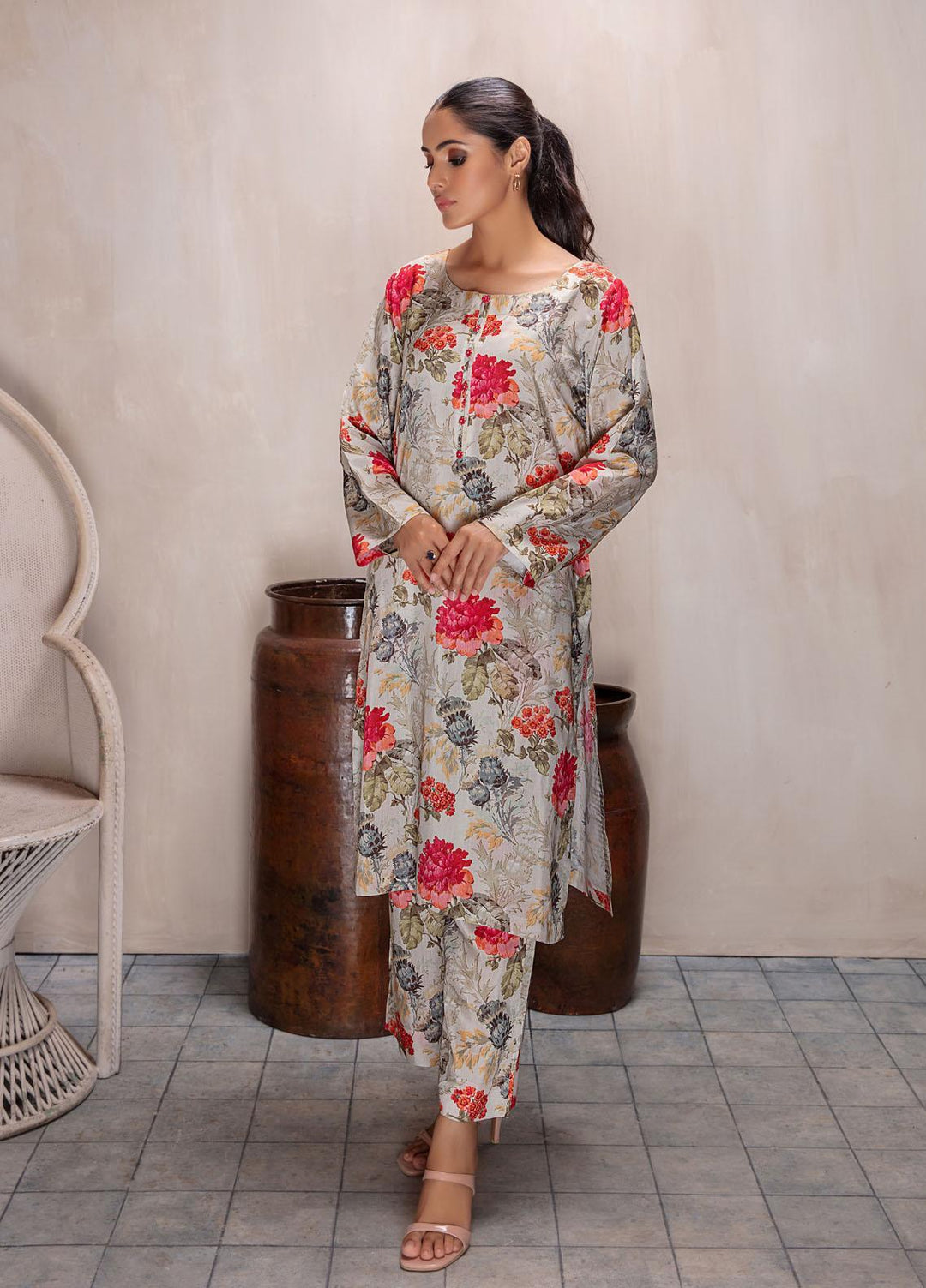 Bareen Casual Pret  Matte Silk 2 Piece Suit BM2PC-09