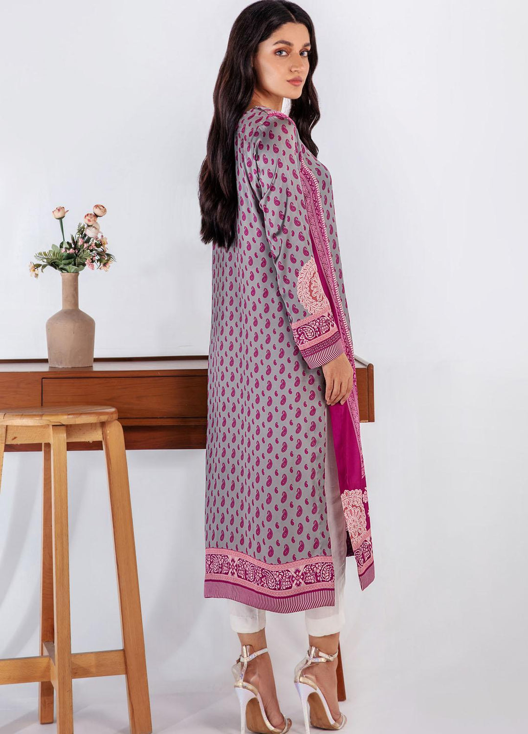 Bareen Casual Pret Printed Silk Shirt BR22SE BSH-24