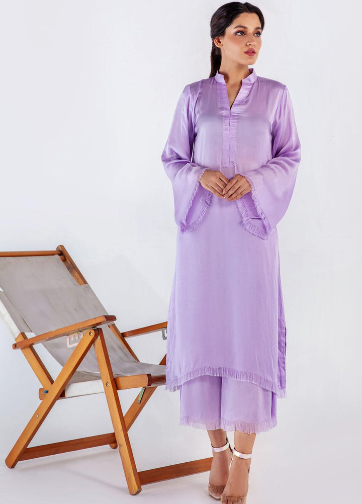 Bareen Casual Pret  Satin Silk 2 Piece Suit BR22SS LILAH