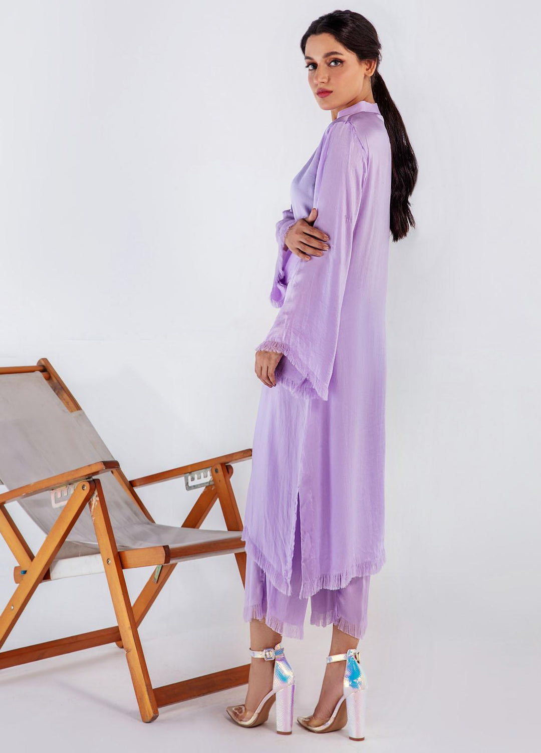 Bareen Casual Pret  Satin Silk 2 Piece Suit BR22SS LILAH