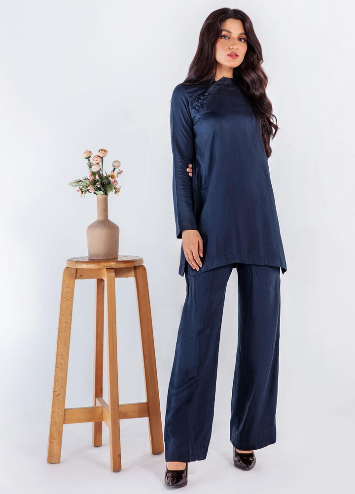 Bareen Casual Pret  Matte Silk 2 Piece Suit BR22SS AZUL