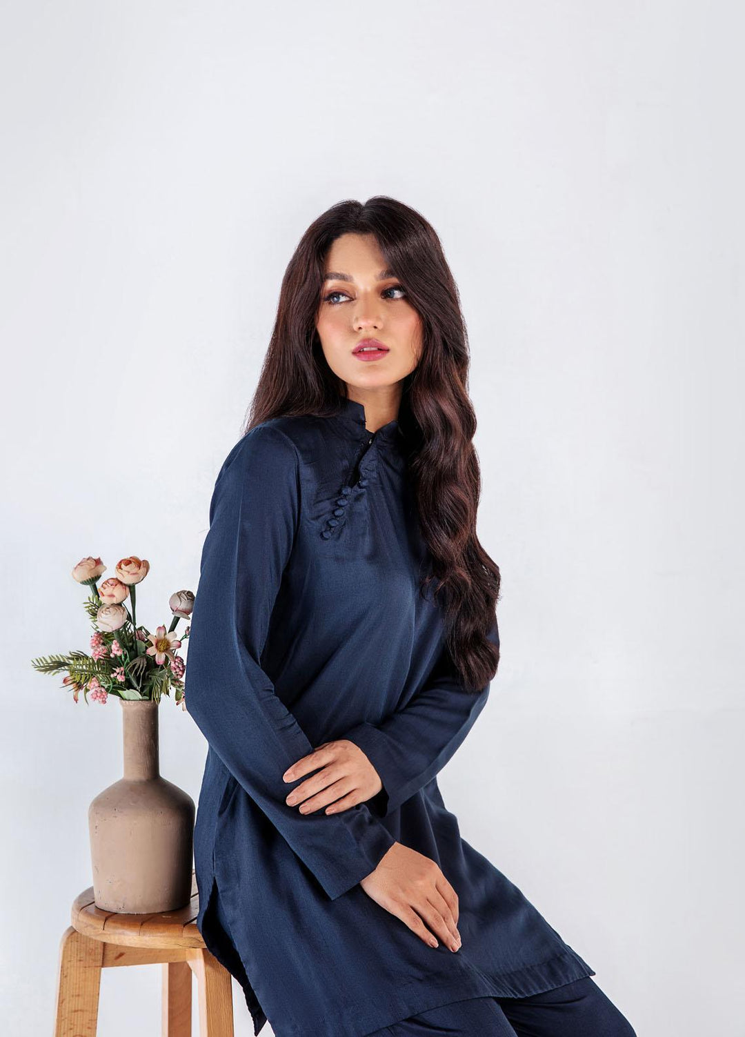 Bareen Casual Pret  Matte Silk 2 Piece Suit BR22SS AZUL
