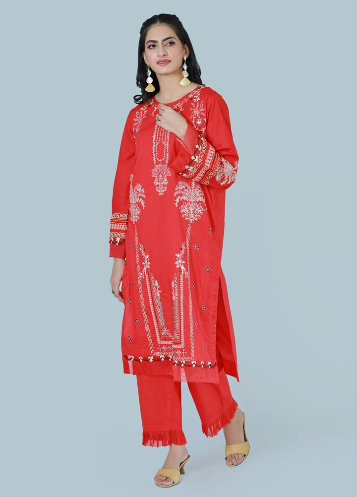Bareeq Pret  Lawn 2 Piece Suit Raving Red