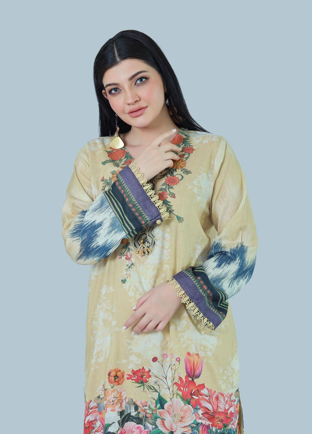 Bareeq Pret  Lawn 3 Piece Suit Blaze Lime
