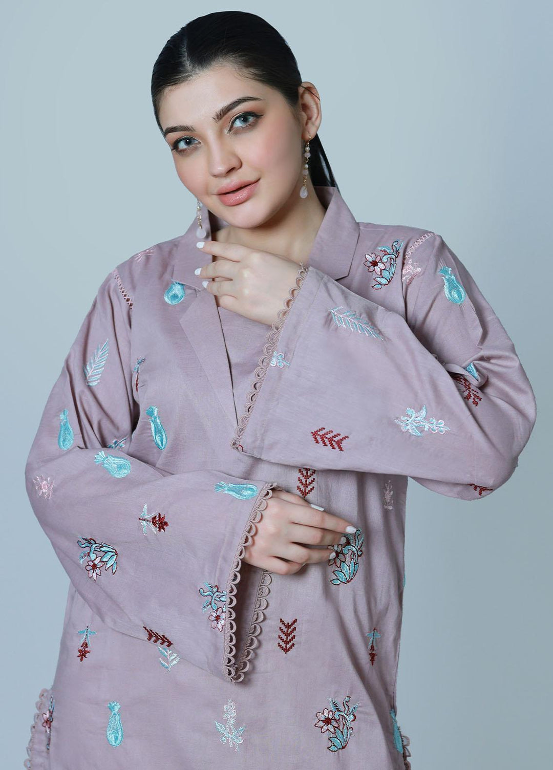 Bareeq Pret  Cambric Shirt Lavender Dust