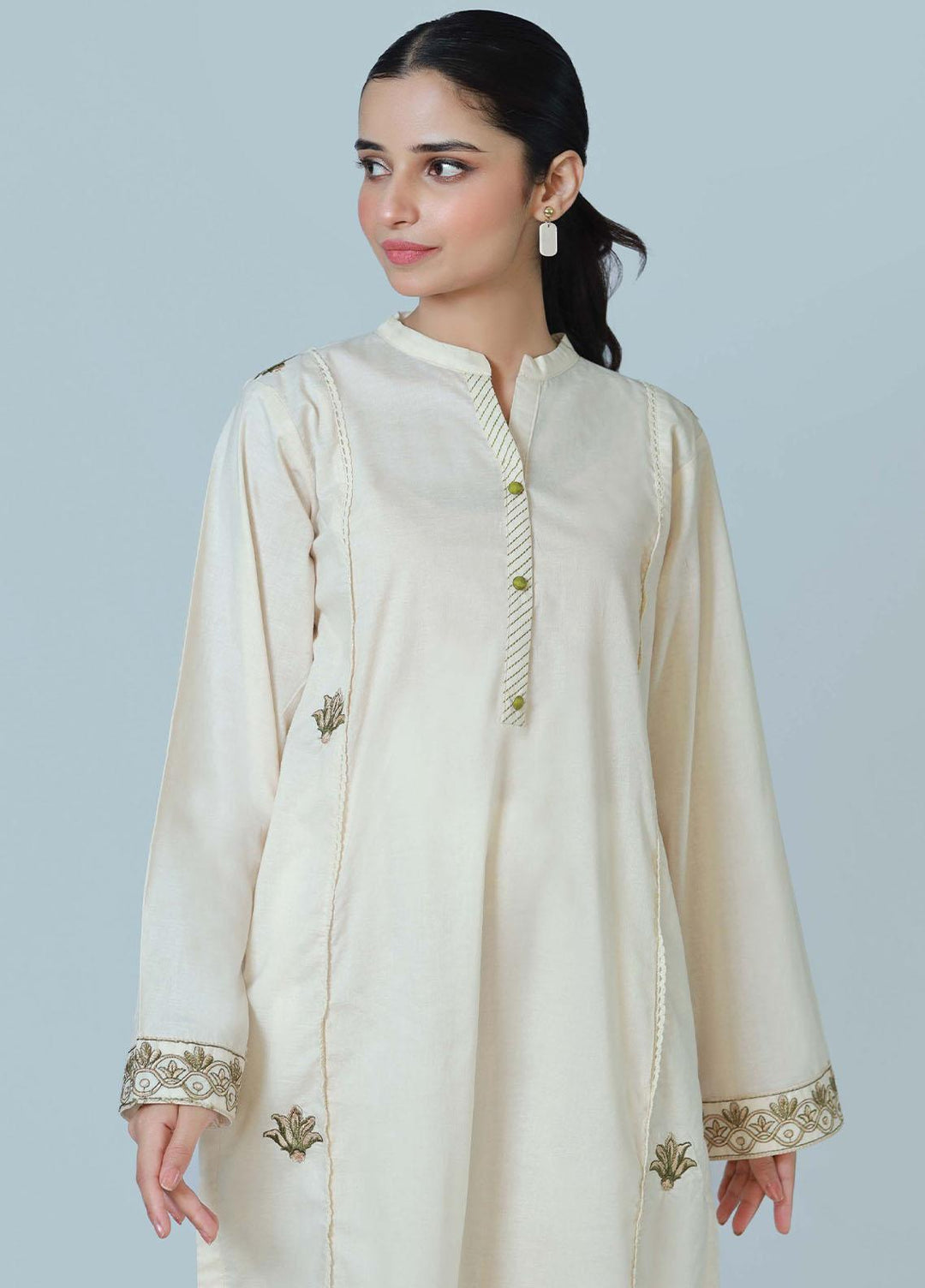 Bareeq Pret  Cambric Shirt Ashen Charm