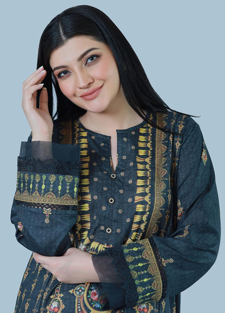 Bareeq Pret  Lawn Shirt Charcoal Glint