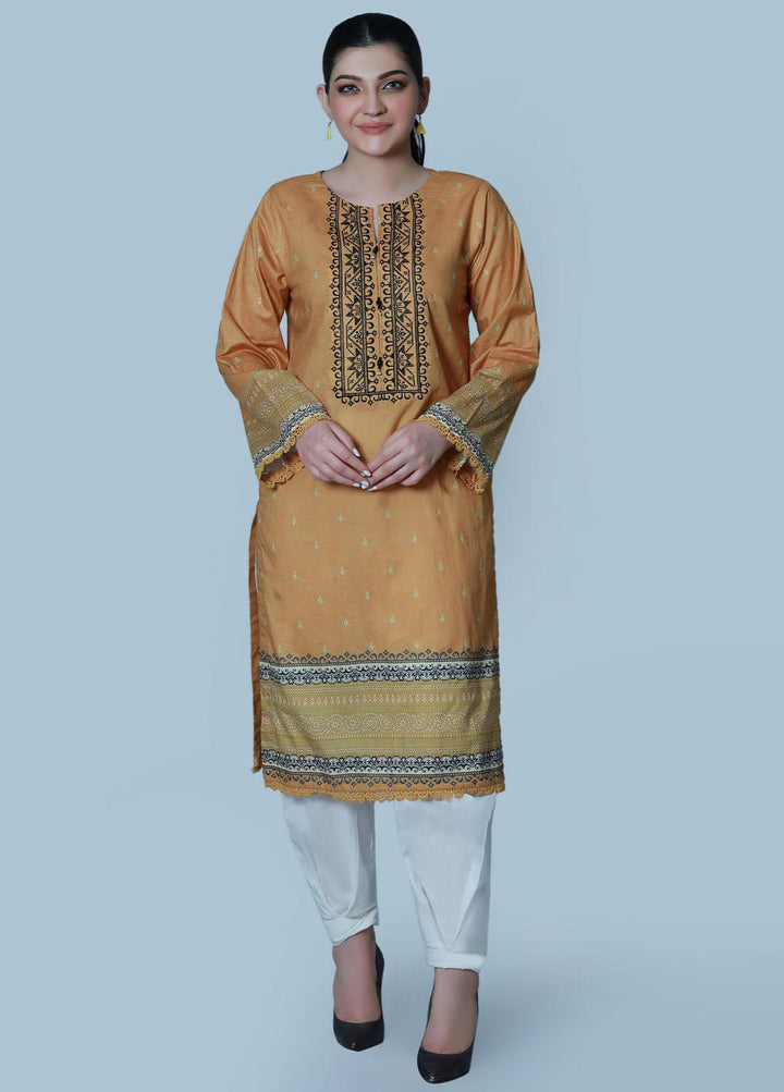 Bareeq Pret  Lawn Shirt Ochre Glam