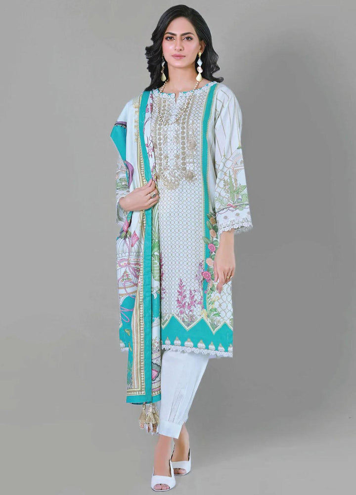 Bareeq Printed Lawn Suits Unstitched 3 Piece BRQ23U Bristle Brush - Summer Collection