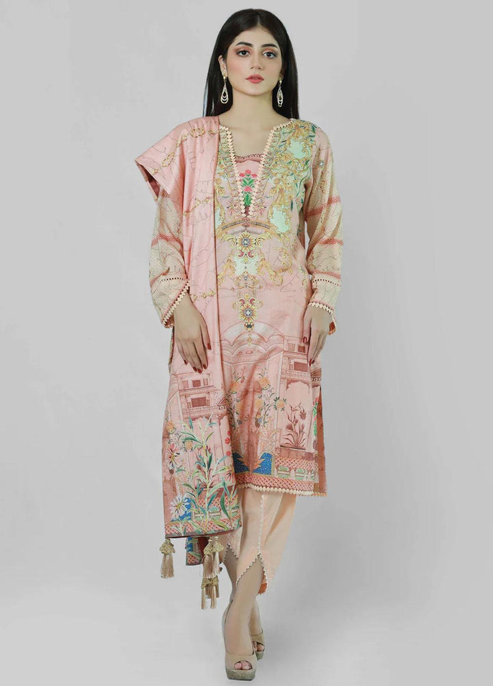 Bareeq Printed Lawn Suits Unstitched 3 Piece BRQ23U Imperial Rosea - Summer Collection