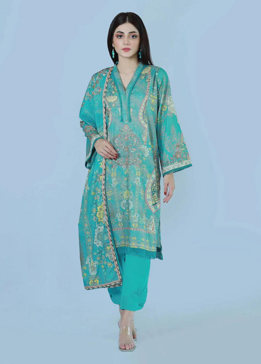 Bareeq Printed Lawn Suits Unstitched 3 Piece BRQ23U Trible charm - Summer Collection
