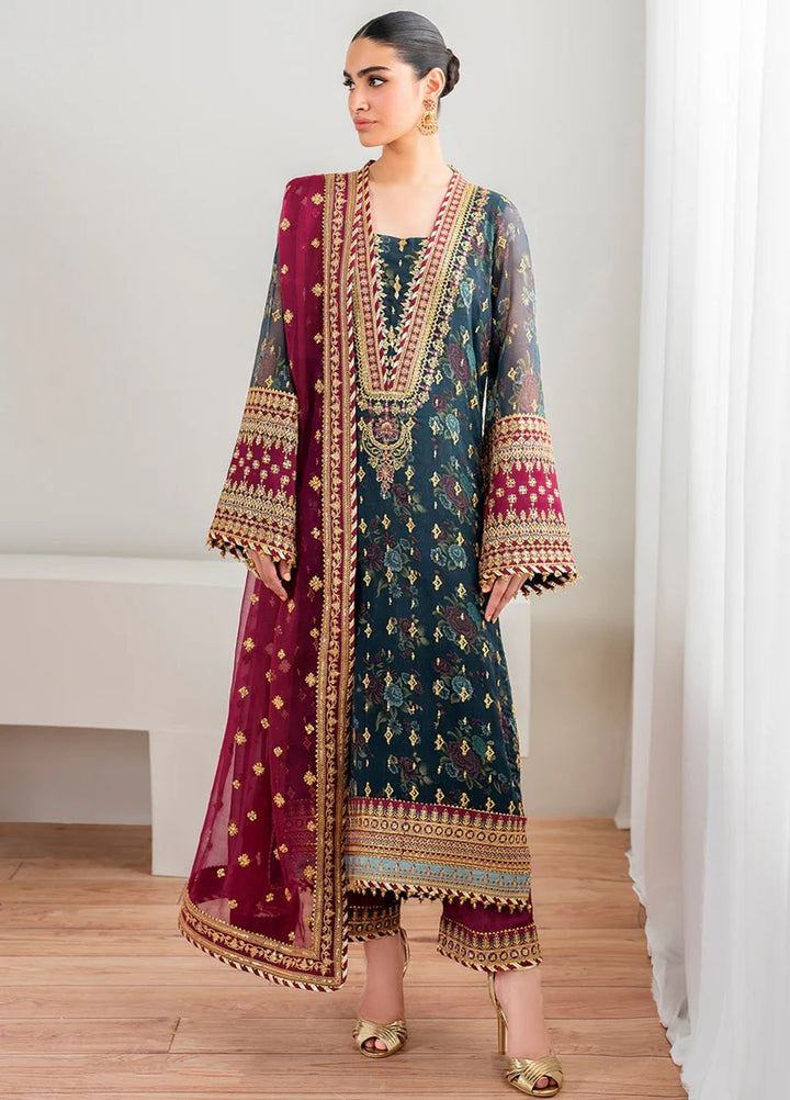 Baroque Embroidered Chiffon Suits Unstitched 3 Piece BQ25EF UF-689 - Formals Collection