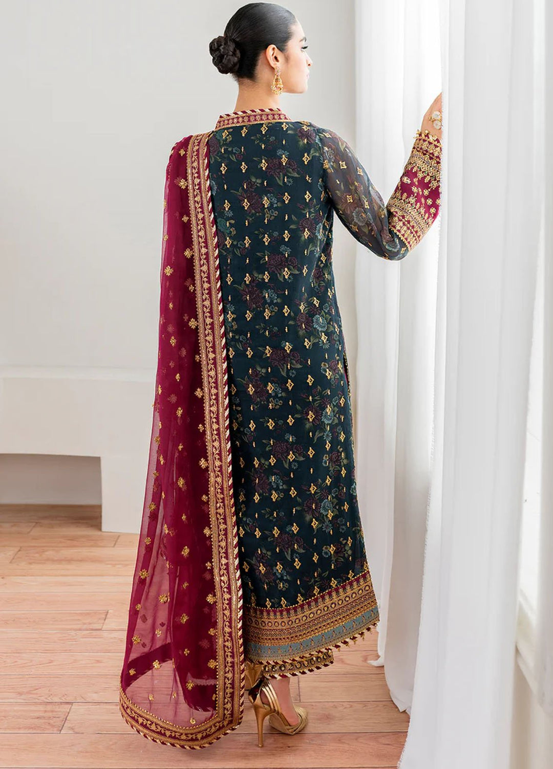 Baroque Embroidered Unstitched Chiffon 3 Piece Suits BQ25UF UF-689 - Festive Collection