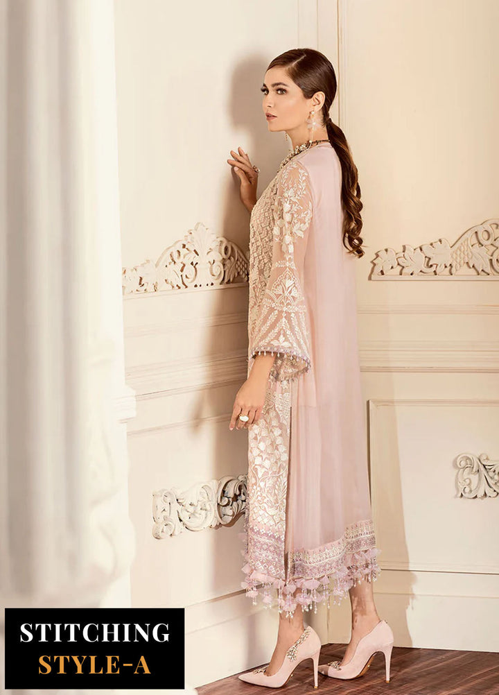 Chantelle by Baroque Unstitched Embroidered Chiffon 3 Piece Suit BQ26UCF 09-Dove - Festive Collection