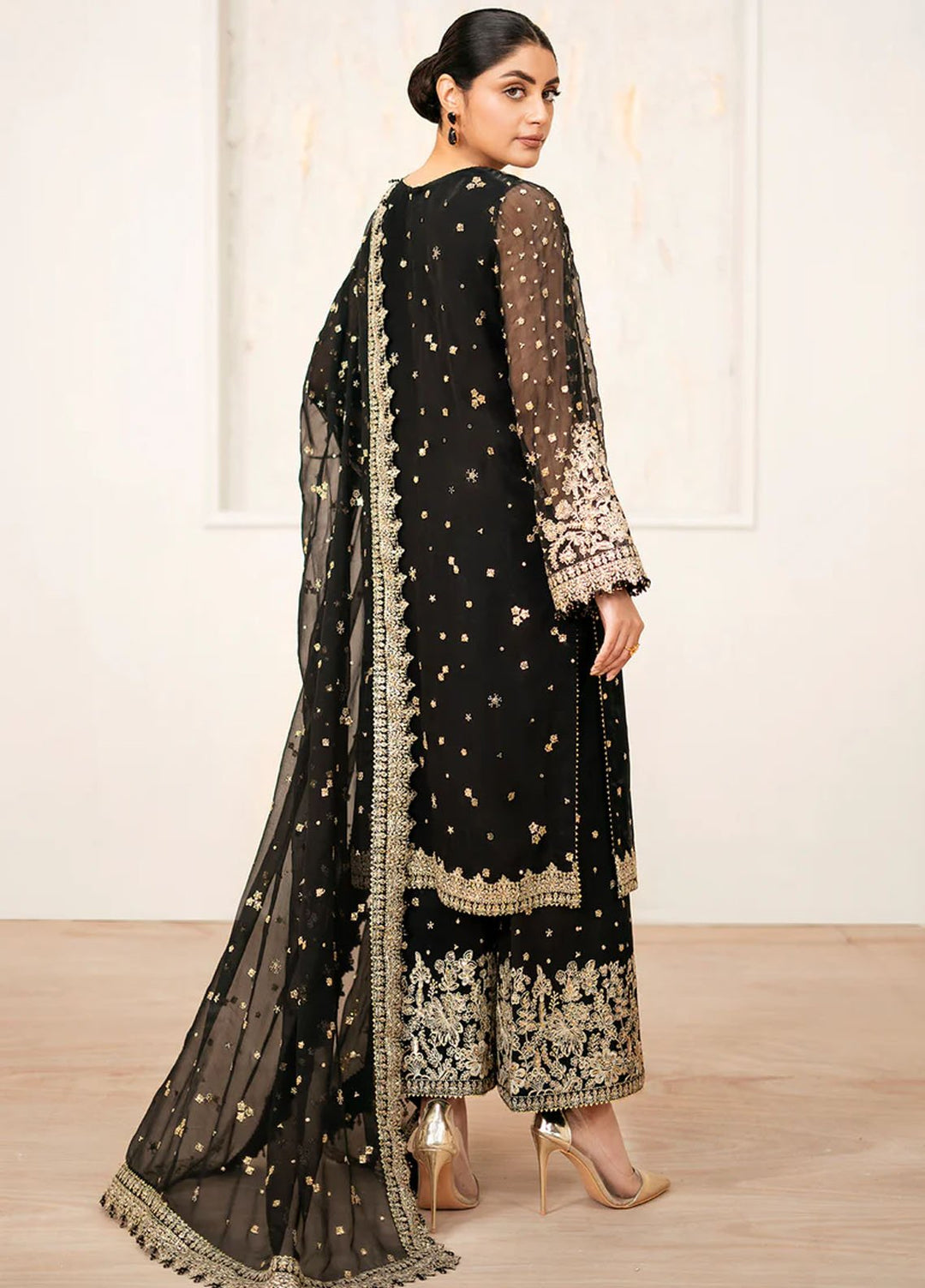 Baroque Embroidered Unstitched Chiffon 3 Piece Suits BQ25UF UF-4038 - Festive Collection