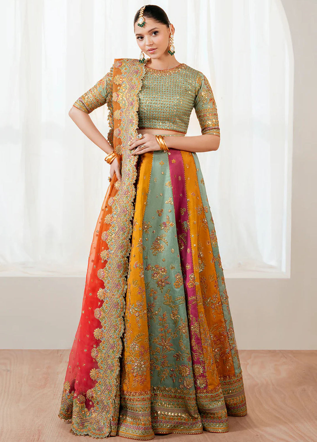 Baroque Embroidered Unstitched Organza 3 Piece Suits BQ25UF UF-4036 - Festive Collection