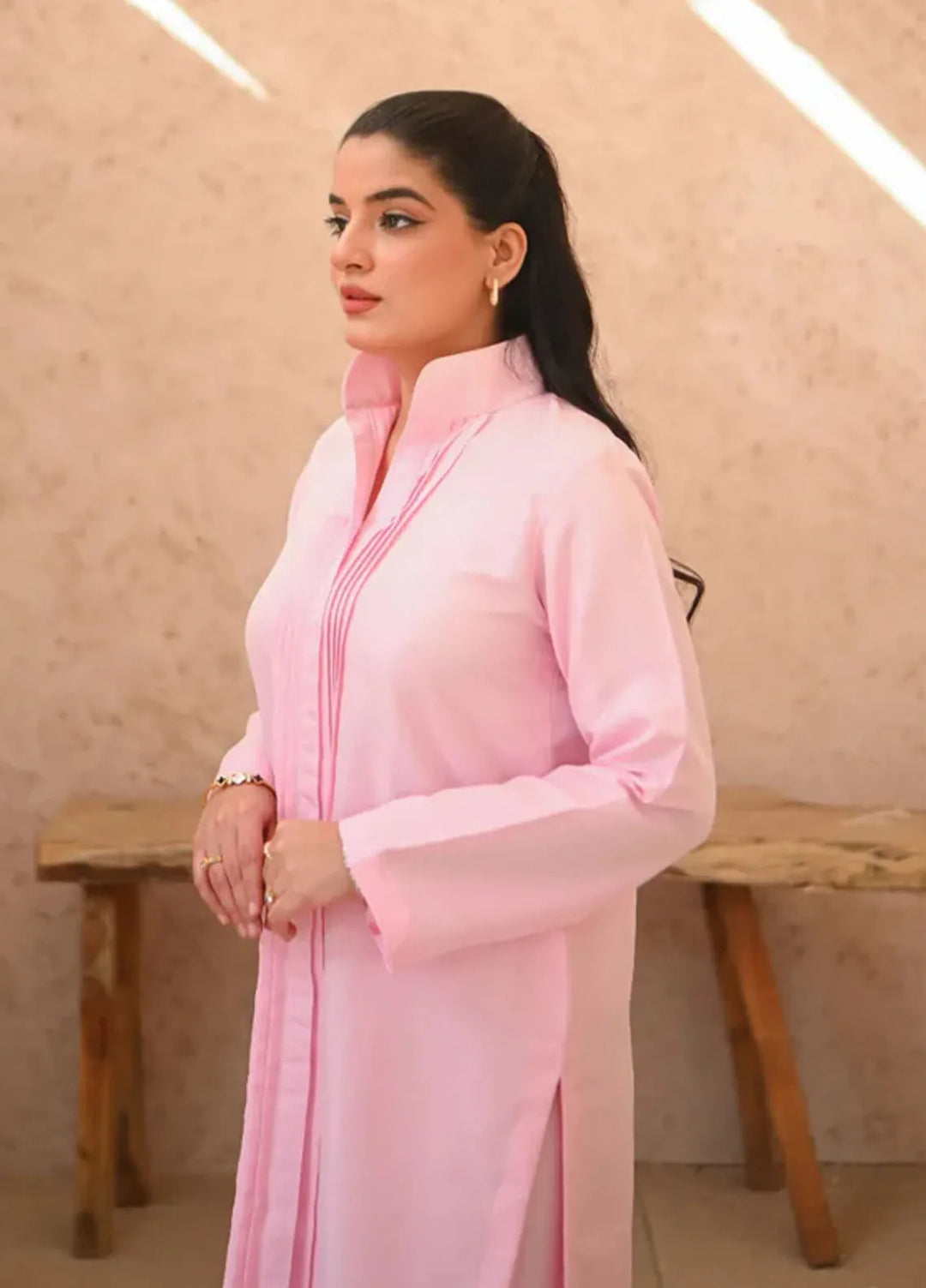 Zauk Women RTW Solids Rawsilk 2 Piece Suit ZK26RC Misty Rose Z-B-2 - Casual Collection