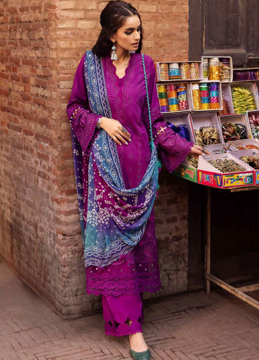Bazaar by Nureh Chikankari Lawn Suits Unstitched 3 Piece NU24BZ NS-125 - Summer Collection