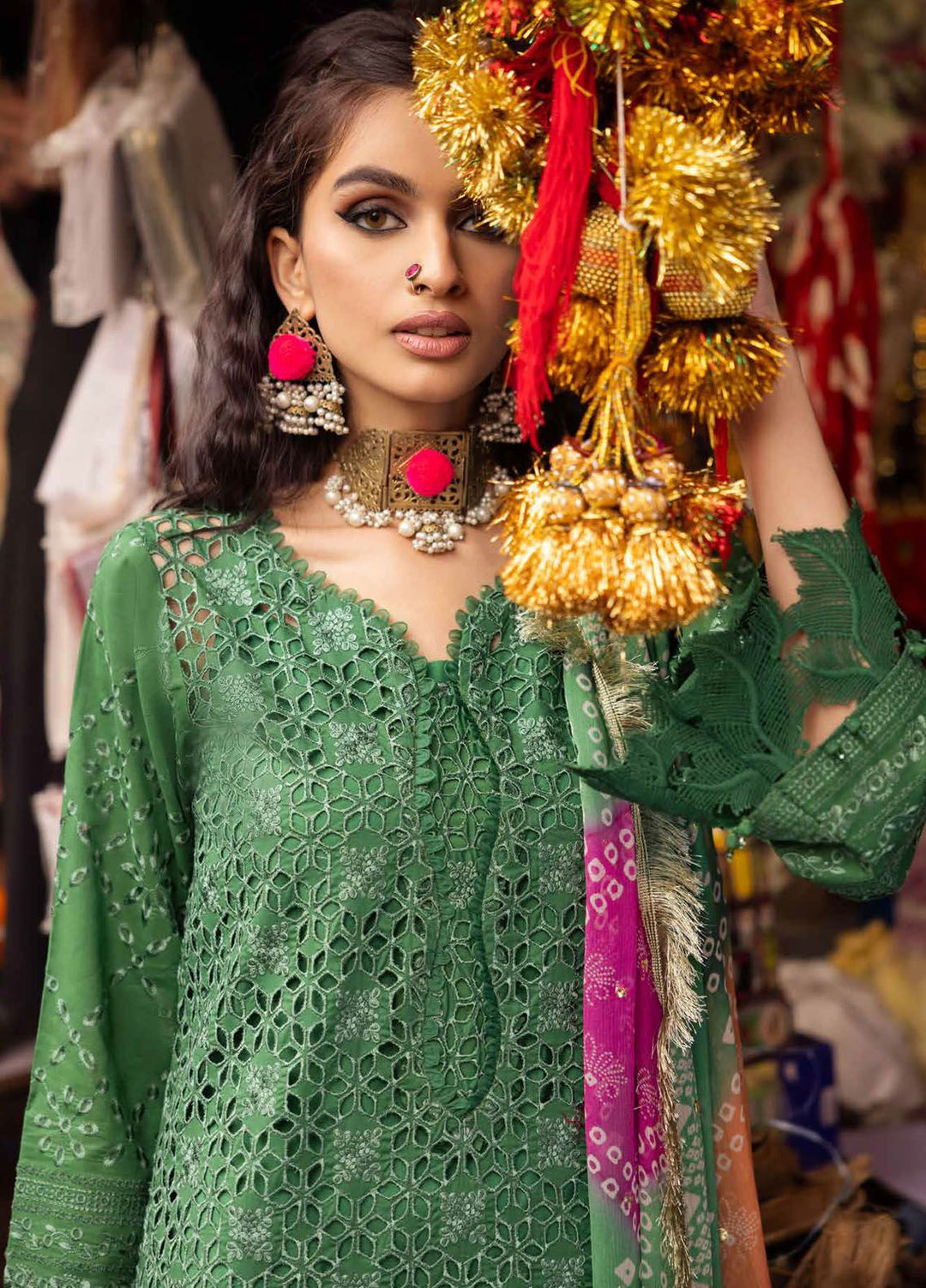 Bazaar by Nureh Chikankari Lawn Suits Unstitched 3 Piece NU24BZ NS-126 - Summer Collection