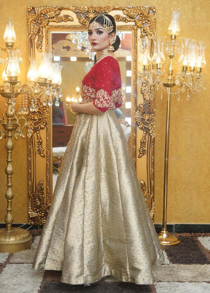 Uzman Yasen  Silk Luxury Pret 3 Piece Dress RED SET