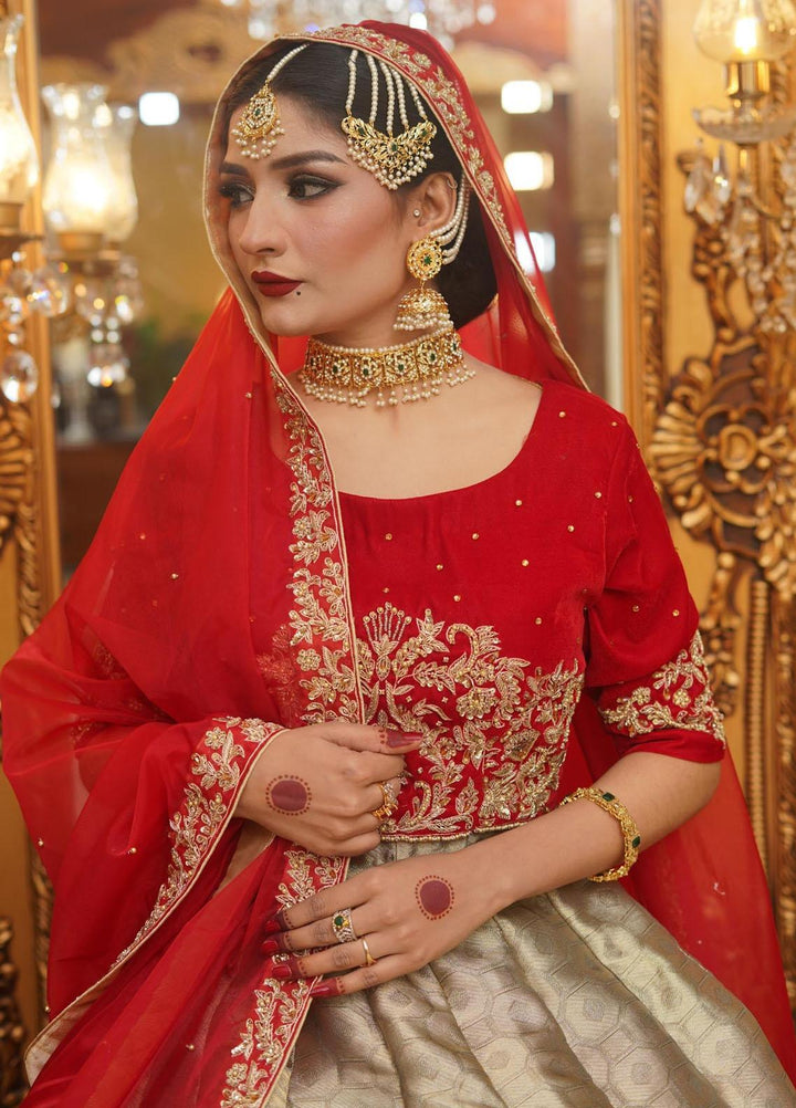 Uzman Yasen  Silk Luxury Pret 3 Piece Dress RED SET