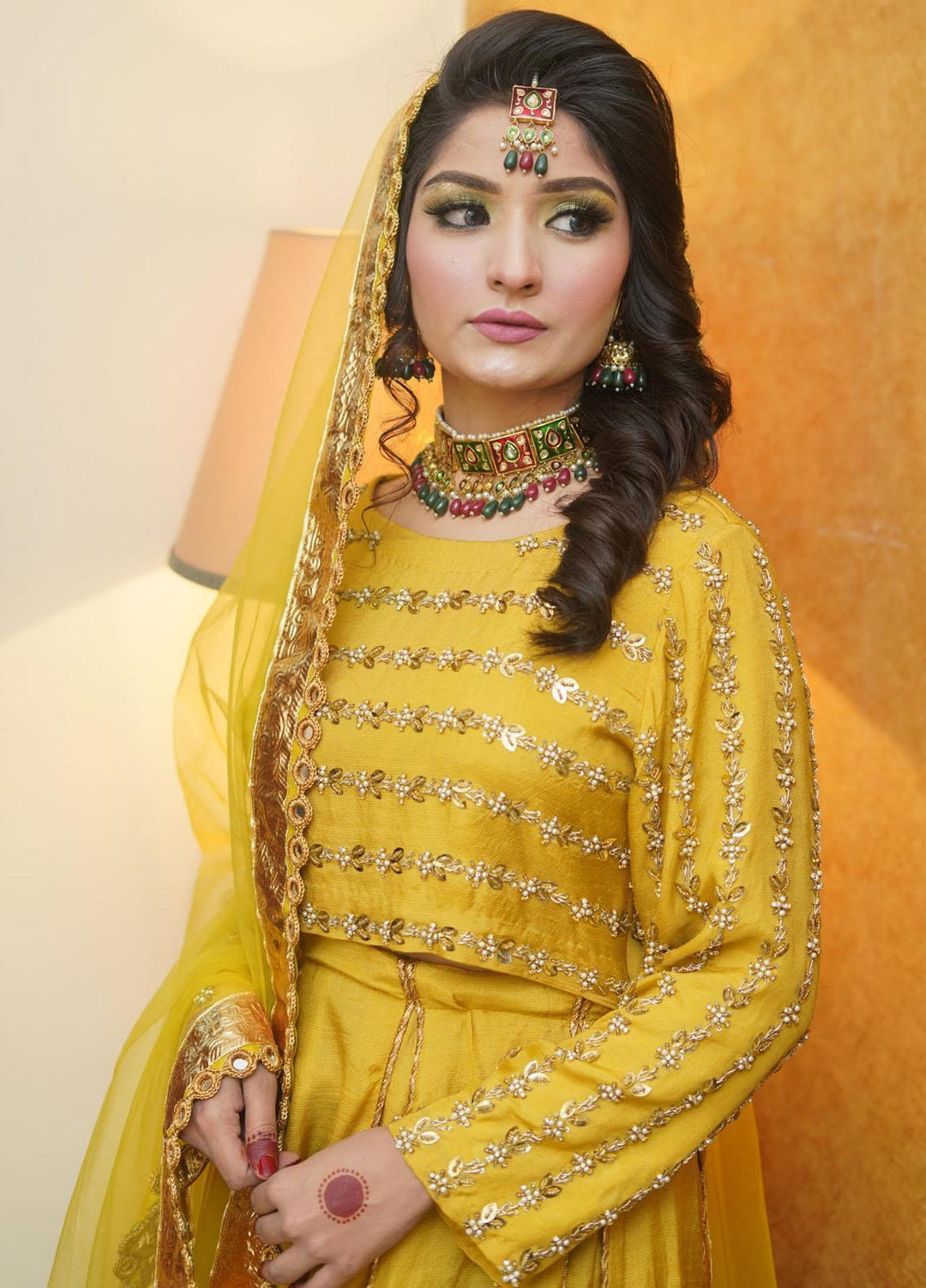 Uzman Yasen  Cotton Silk Luxury Pret 3 Piece Dress YELLOW