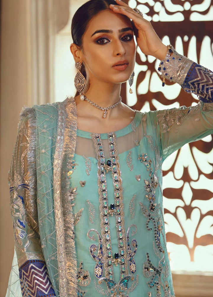 Belle Robe by Emaan Adeel Embroidered Chiffon Suits Unstitched 3 Piece EA21BR BL-08 - Luxury Collection
