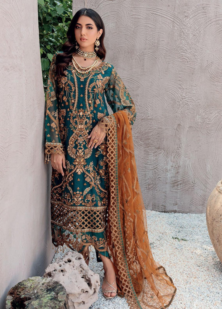 Belle Robe by Emaan Adeel Embroidered Organza Suits Unstitched 3 Piece EA22BR-5 BL-506 - Luxury Collection