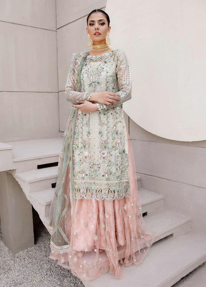 Belle Robe by Emaan Adeel Embroidered Organza Suits Unstitched 3 Piece EA22BR-5 BL-508 - Luxury Collection