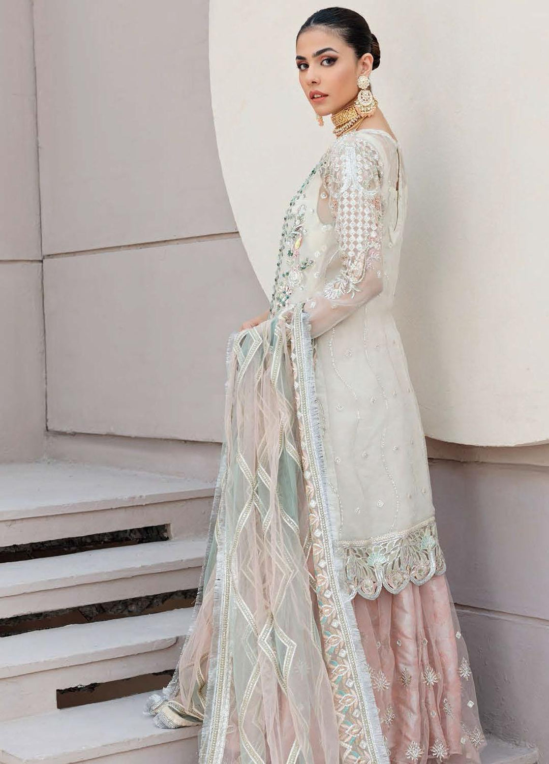 Belle Robe by Emaan Adeel Embroidered Organza Suits Unstitched 3 Piece EA22BR-5 BL-508 - Luxury Collection