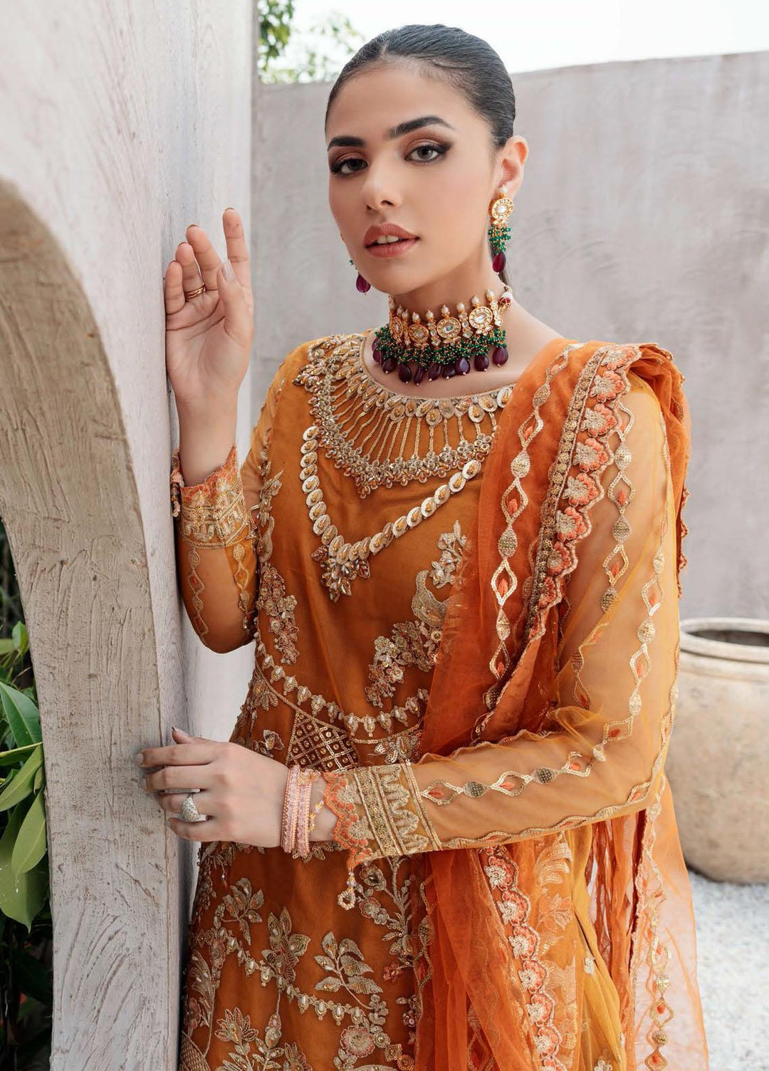 Belle Robe by Emaan Adeel Embroidered Net Suits Unstitched 3 Piece EA22BR-5 BL-509 - Luxury Collection